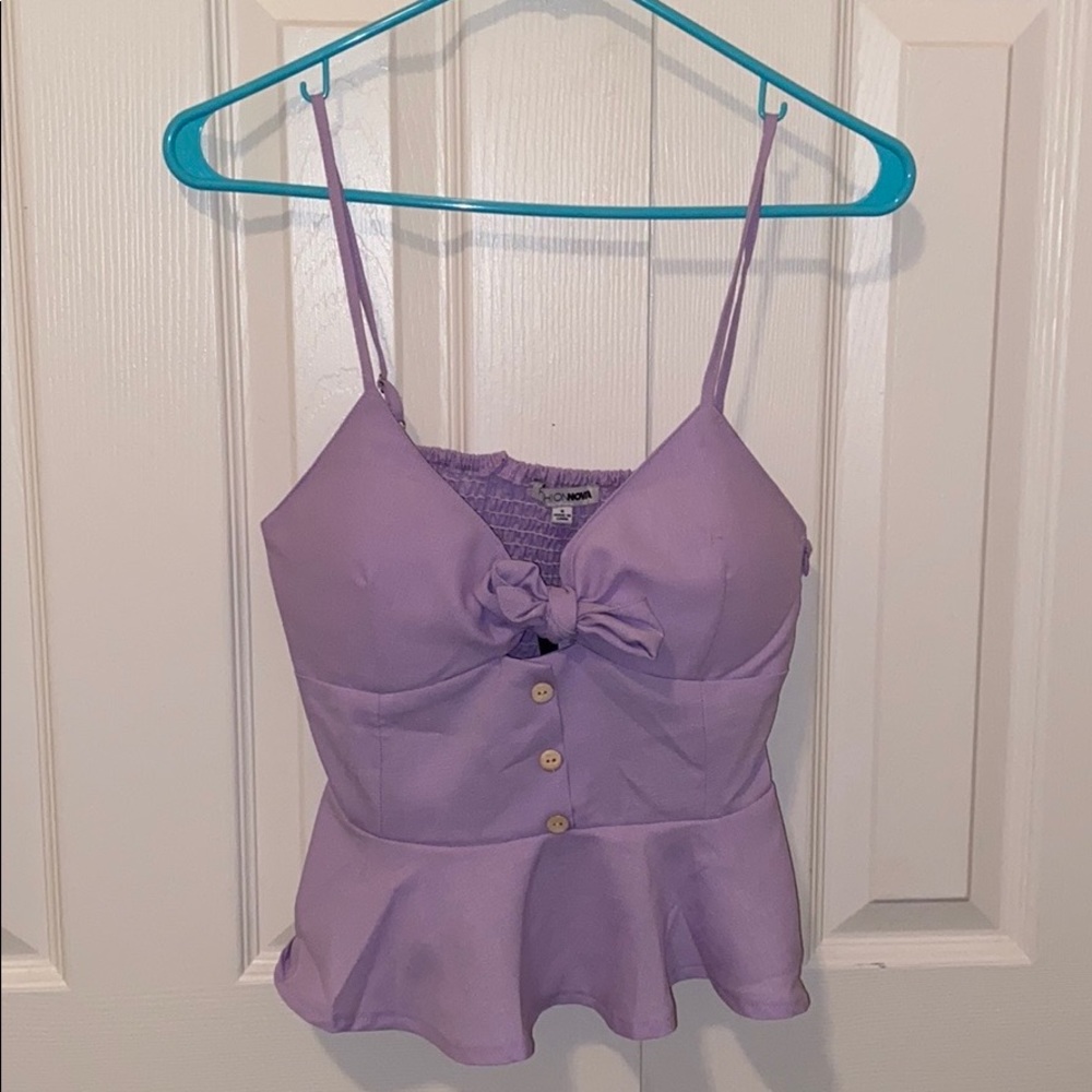 Lilac Peplum Top